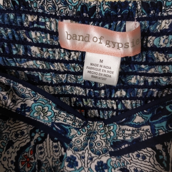 NWOT Band of Gypsies Blue Paisley Bustier Mini Fit and Flare Dress - Picture 3 of 8